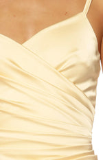 Higher Ground Yellow Ruched Party Mini Dress Image