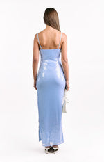 Honey Blue Sequin Maxi Dress Image