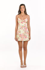 Honey Yellow Bloom Mini Dress Image