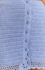Ingrid Crochet Mini Skirt Blue