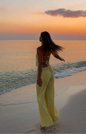 Ibiza Yellow Strapless Top