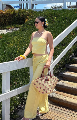 Ibiza Yellow Strapless Top