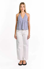 Imee Blue Striped Top