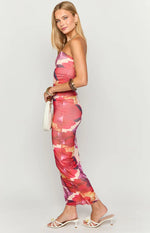 Imogen Purple Floral Print Strapless Maxi Dress