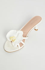 In Bloom White Floral Kitten Heels Image