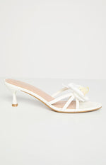 In Bloom White Floral Kitten Heels Image
