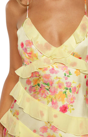 Inara Yellow Bloom Ruffle Maxi Dress - PRE ORDER