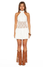 Infime White Lace Mini Dress