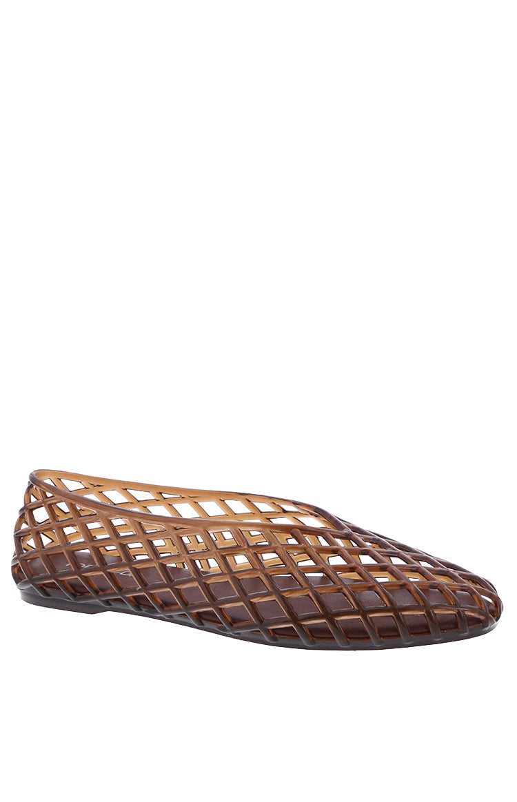 Beginning Boutique Inka Brown Jelly Ballet Flats Inka brown jelly ballet flats with a woven lattice pattern