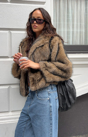 It Girl Chocolate Faux Fur Jacket