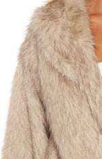 It Girl Sand Faux Fur Jacket - PRE ORDER