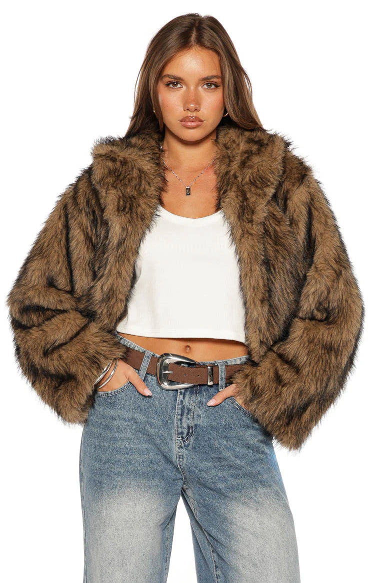 It Girl Chocolate Faux Fur Jacket - PRE ORDER