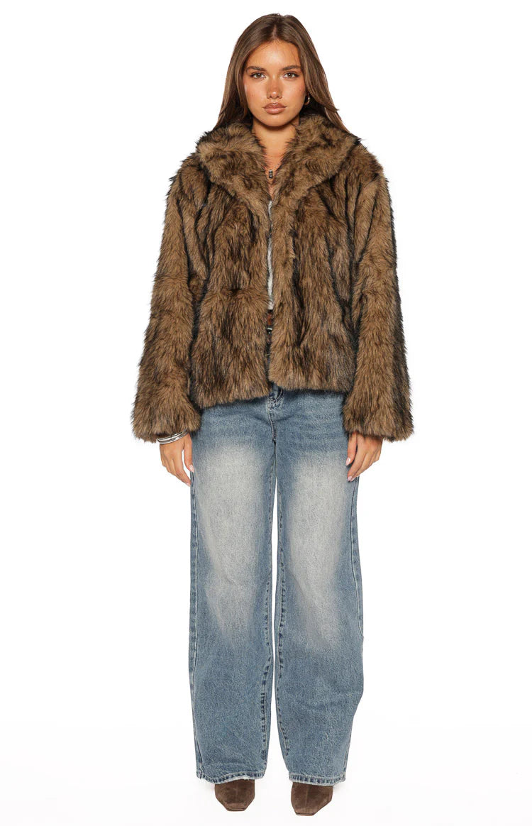 It Girl Chocolate Faux Fur Jacket - PRE ORDER