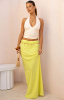 Beginning Boutique Jacqulin Yellow Maxi Skirt yellow fitted bodycon maxi skirt