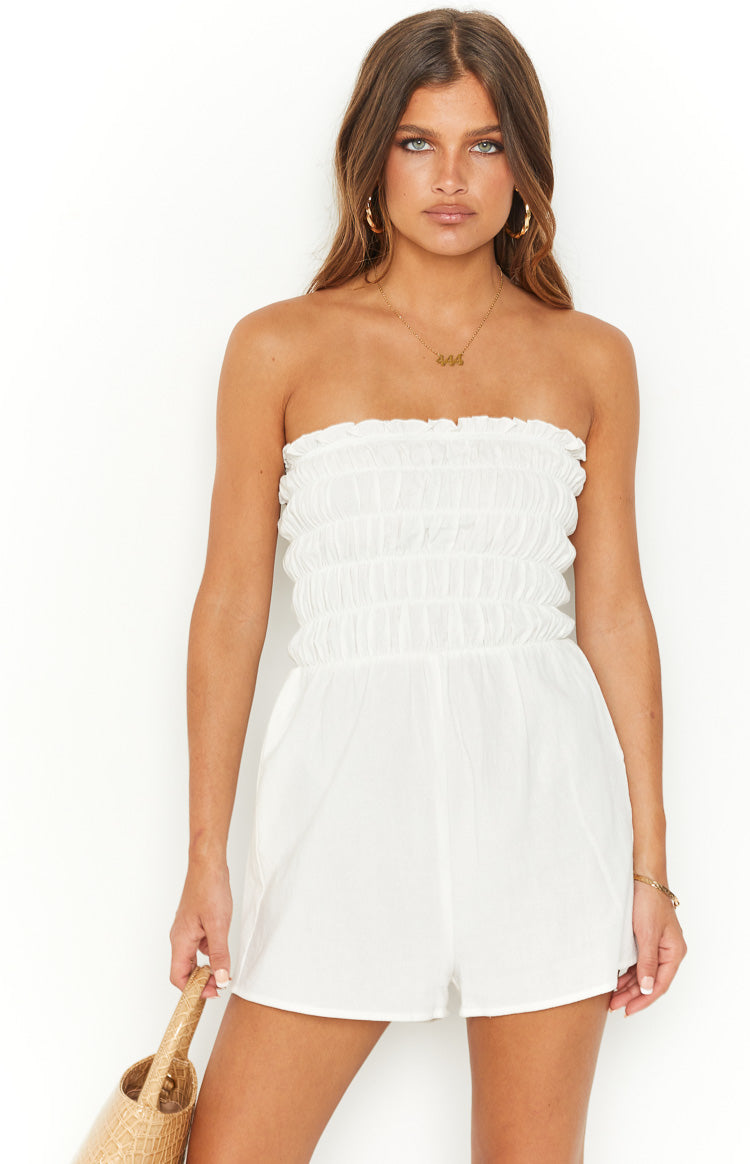 Jade White Playsuit Image