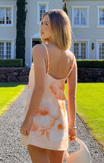 Jannie Orange Floral Mini Dress