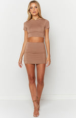 Jasper Latte Mini Skirt Image