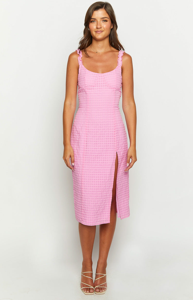 Jessie Pink Midi Dress Beginning Boutique NZ