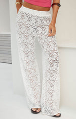 Jev White Lace Pants Image