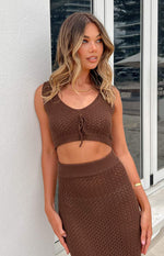 Jimmi Brown Knit Crop Top Image