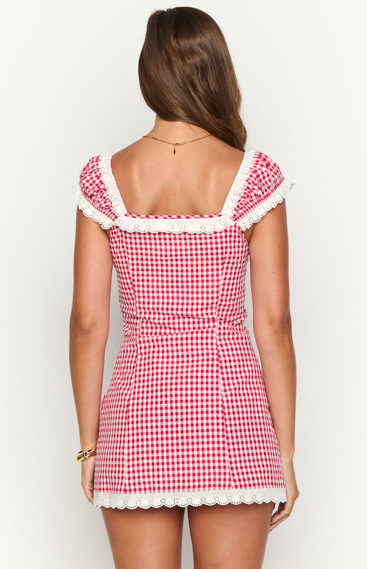 Jolie Red Short Sleeve Mini Dress Image