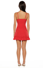 Jonah Red Polka Dot Lace Mini Dress Image