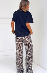 Joplin Black Sheer Zebra Print Pants - PRE ORDER