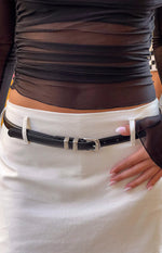Kylee Thin Black PU Belt