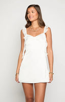 Joyce White Satin Mini Dress