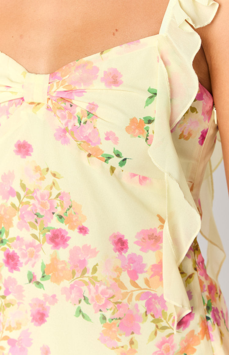 Joyce Yellow Bloom Mini Dress Image