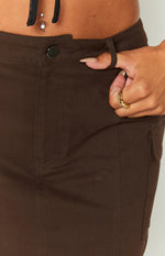 Kacie Chocolate Cargo Mini Skirt