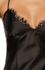 Kai Black Lace Trim Cami Top Image