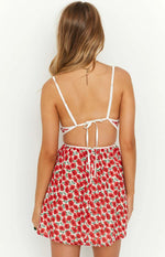 Kandi Red Floral Mini Dress