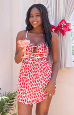 Kandi Red Floral Mini Dress