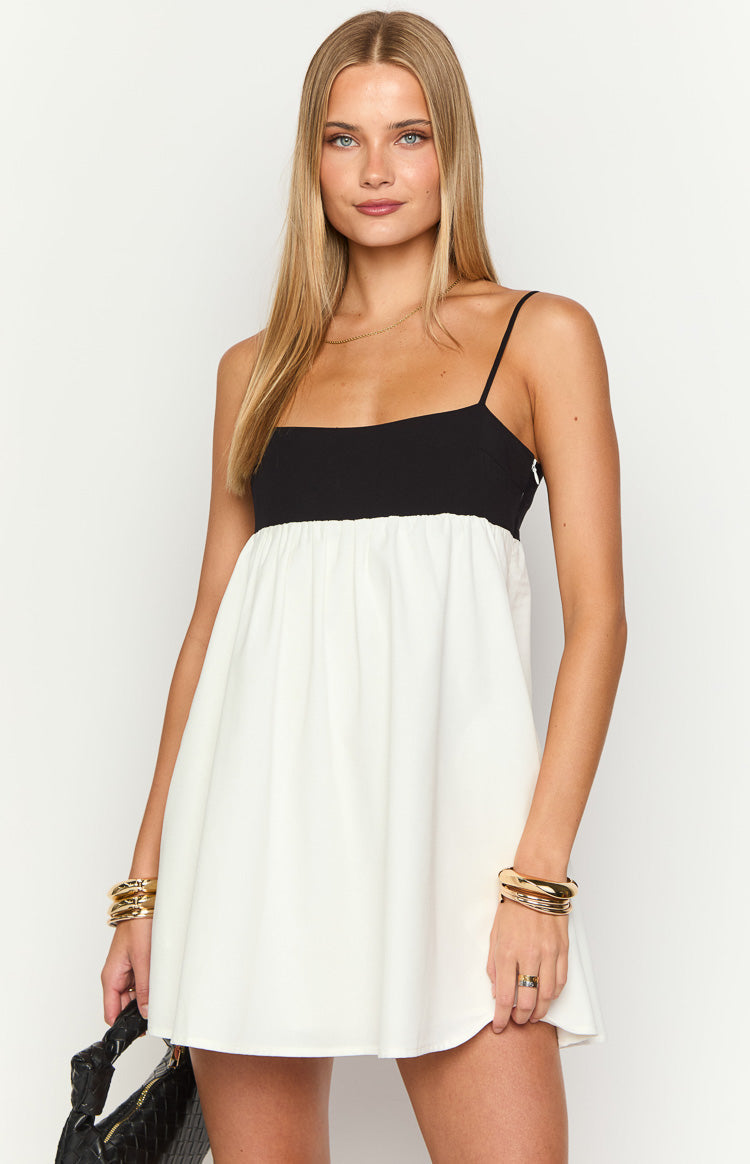 Karia White Contrast Mini Dress Image