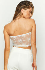 Kasy White Lace Tube Top Image