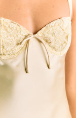 Kate Yellow Satin Party Mini Dress Image