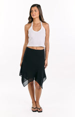 Kaye Black Hanky Hem Midi Skirt Image
