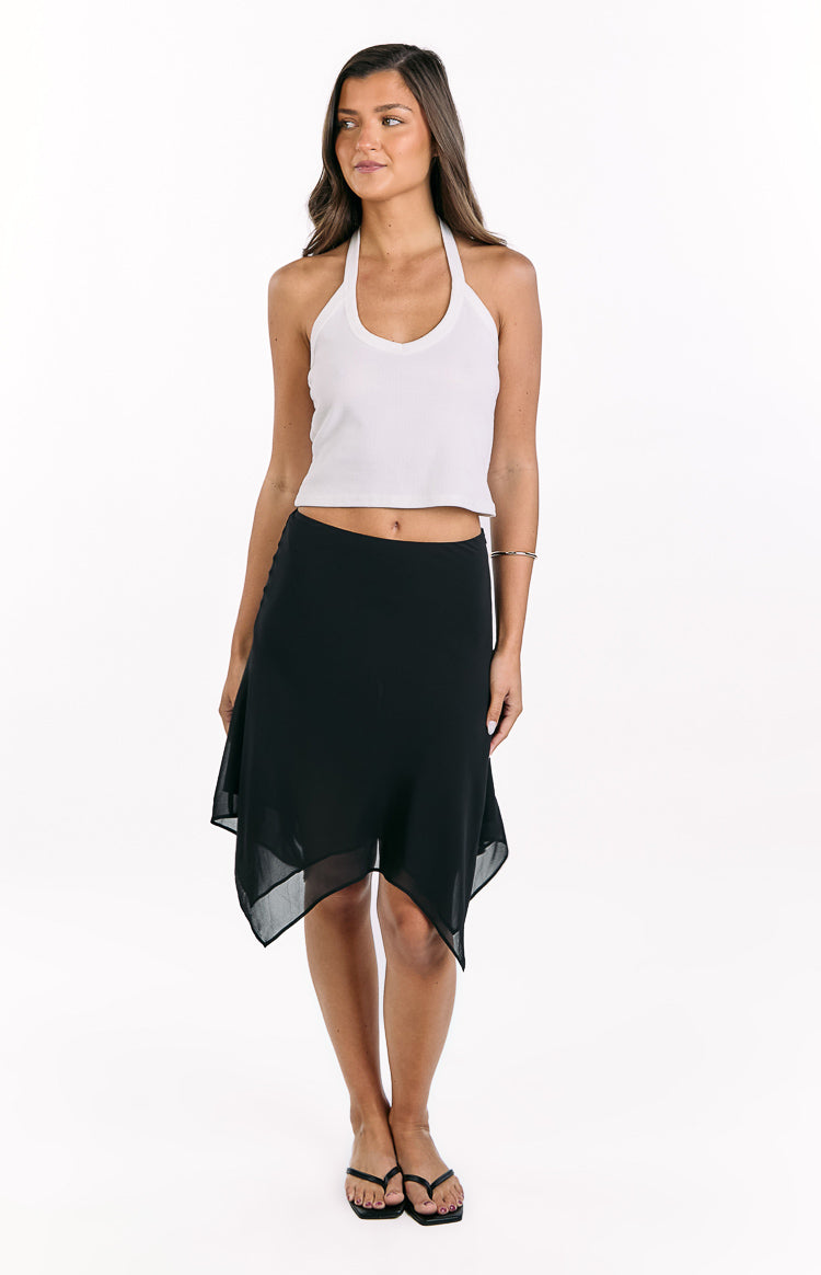 Kaye Black Hanky Hem Midi Skirt Image