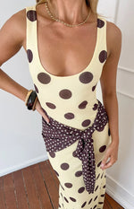 Kela Yellow Polka Dot Maxi Dress