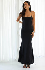 Kelcey Black Sequin Detail Formal Maxi Dress Image