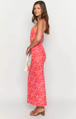 Kelly Orange Floral Maxi Dress