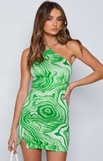 Kendall Swirl Mini Dress Green Image