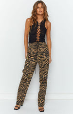 Kennedi Brown Print Pants Image