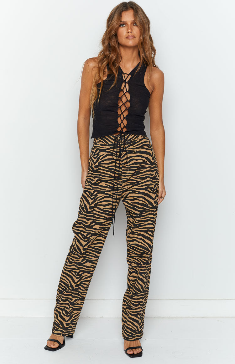 Kennedi Brown Print Pants Image