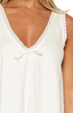 Kennie White Lace Trim Cotton Mini Dress