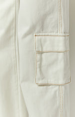 Kieran White Denim Cargo Pants Image