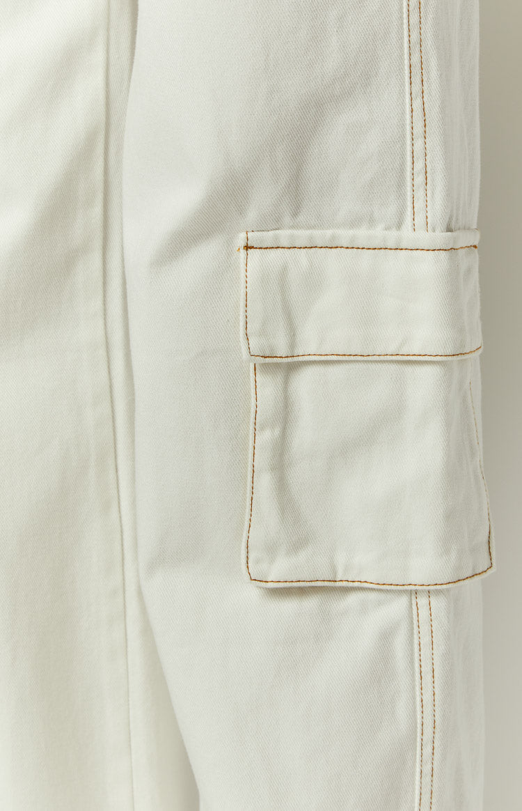 Kieran White Denim Cargo Pants Image