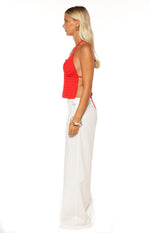 Kiki Red Crochet Flower Halter Top Image