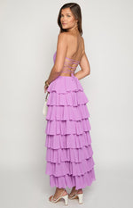 Kim Magenta Strapless Ruffle Maxi Dress Image
